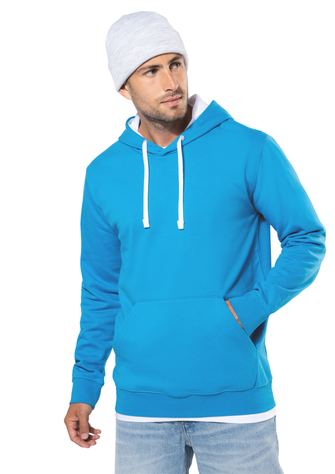 Sweat à capuche bicolore